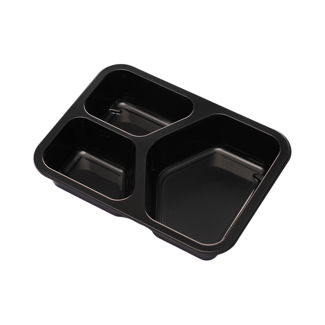 Hitray 006 27 oz. Rectangular Black CPET Tray