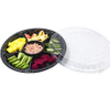 Hi Tray Clear PET Round Fruit Box Disposable Plastic Tray 10.63 X 10.63 X 1.97 Inches