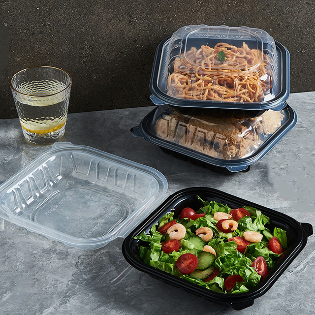 Hitray Customized Size Black PP Takeout Container mit Deckel