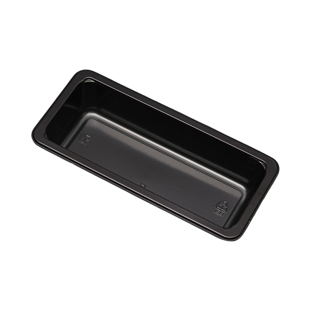 Hitray 030 10 oz. Rectangular Black CPET Tray 