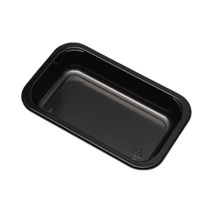 Hitray hi27 17 oz. Rectangular Black CPET Tray