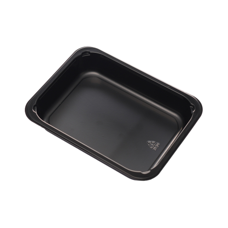 Hitray 002 27 oz. Rectangular Black CPET Tray