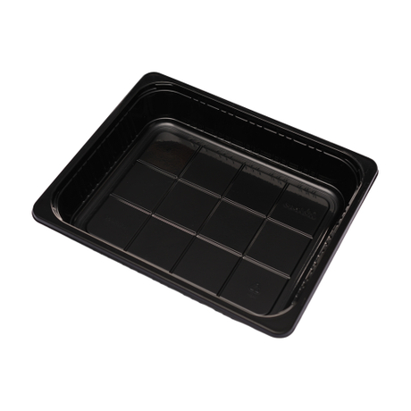 Hitray 007 118 oz. Rectangular Large Black CPET Tray