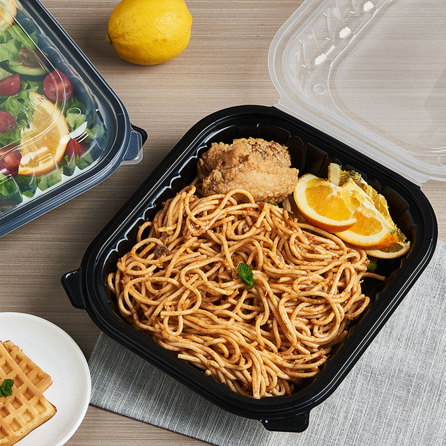 Hitray Customized Size Black PP Takeout Container mit Deckel