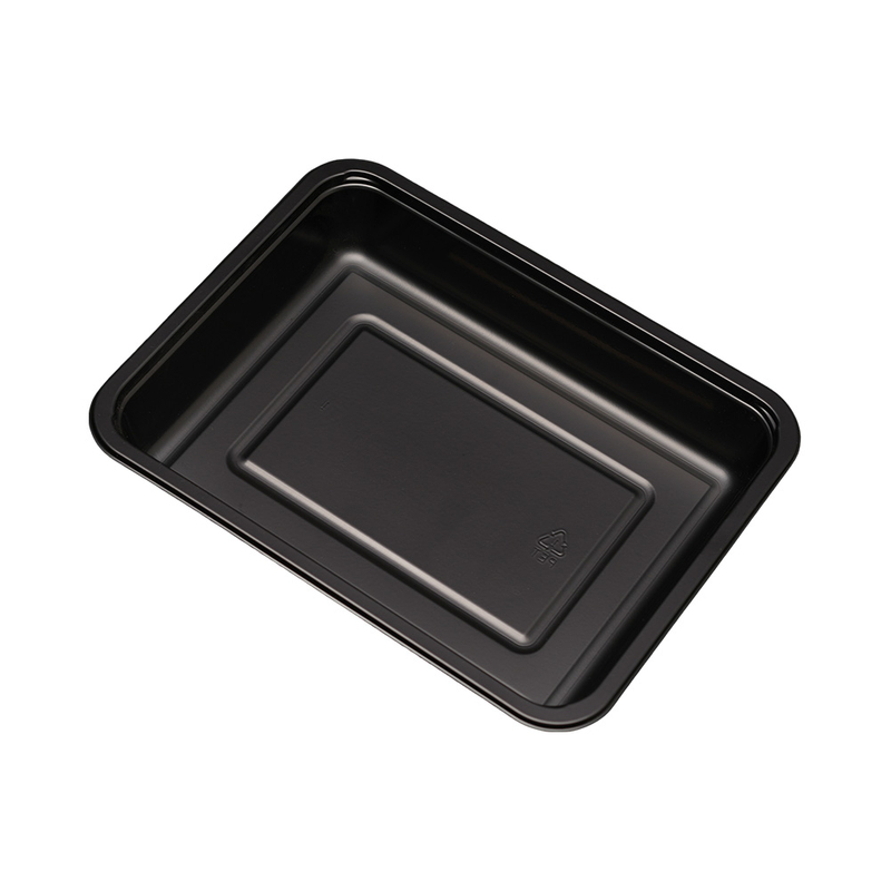 Hitray Hi22 25 oz.1 Compartment Rectangular Black CPET Tray