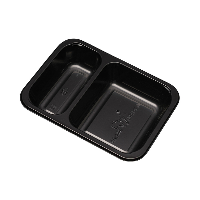 Hitray hi31 15 oz. Rectangular Black CPET Tray