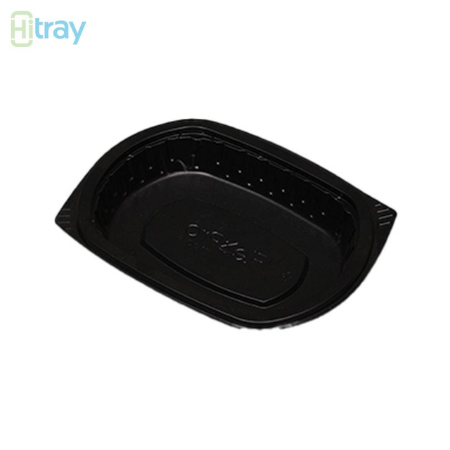 Hitray Hi28 17 oz. Rechteckige schwarze CPET -Tablett 