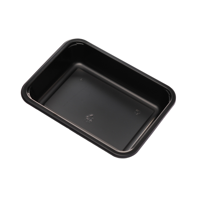 Hitray 004 21 oz. Rectangular Black CPET Tray