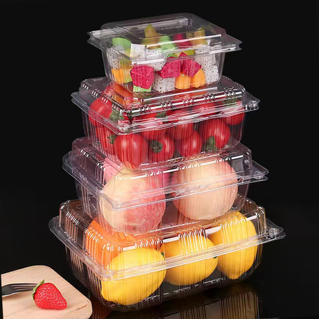 Hi Tray Plastic Fruit Container Rectangle Clear PET Tray