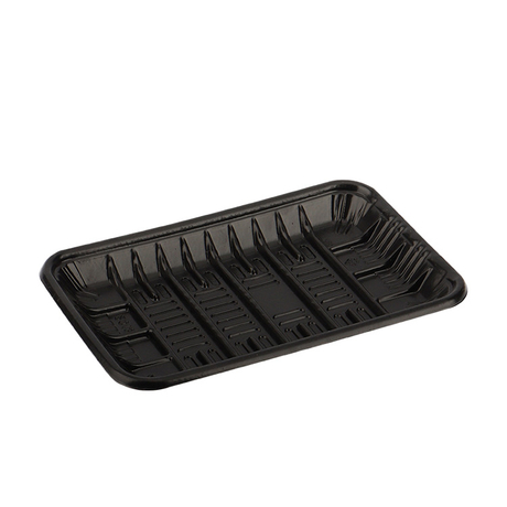 Hi-tray Black Color One Compartment Polypropylene Plastic Meat Trays