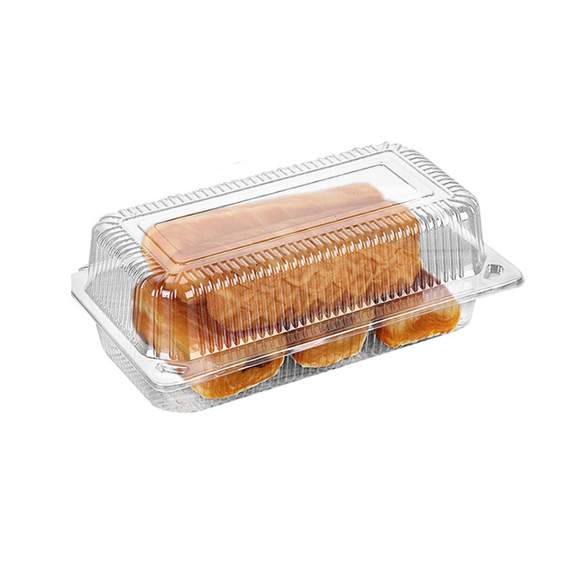 Hitray 7.5x6.1x1.8 Inch Disposable Plastic Hinged Clear Bakery Container 