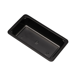 Hitray hi34 12 oz. Rectangular Black CPET Tray