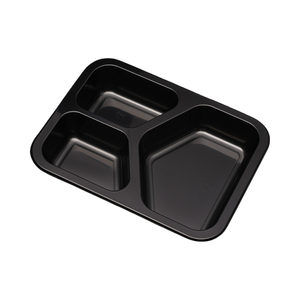 Hitray hi42 27 oz. Rectangular Black CPET Tray