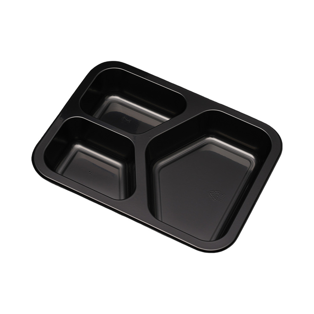 Hitray Hi42 27 oz. Rechteckige schwarze CPET -Tablett