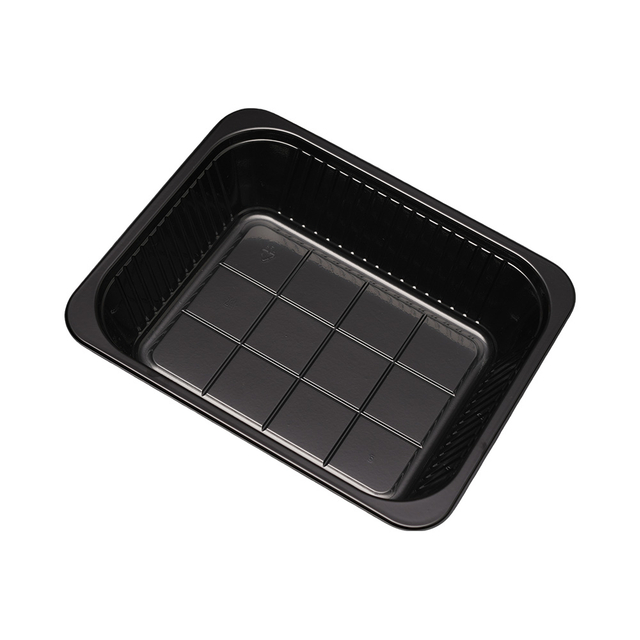 Hitray hi04 135 oz.1 Compartment Rectangular Black CPET Tray