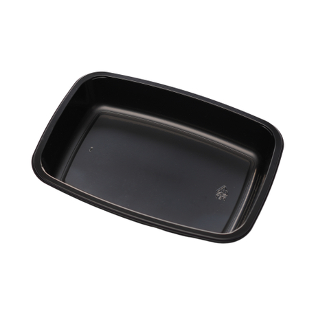 Hitray hi23 21 oz. Rectangular Black CPET Tray