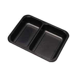 Hitray hi40 24 oz. Rectangular Black CPET Tray