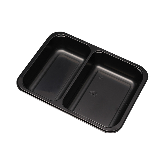 Hitray hi40 24 oz. Rectangular Black CPET Tray