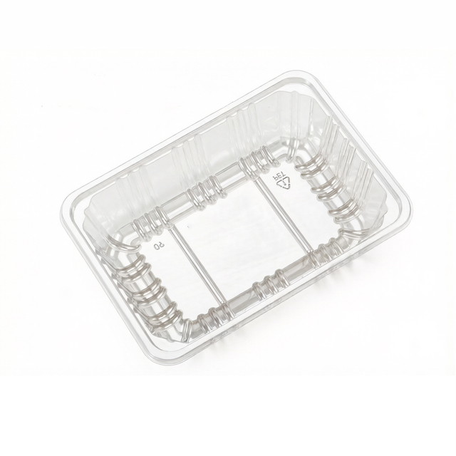 Hitray 7.1x5.1x1.6 inch PET Food Tray, Black Plastic PET Trays
