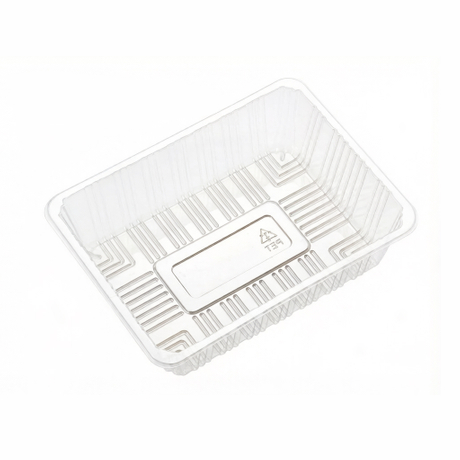 Hitray 8.3x6.1x2.9 inch Clear Rectangular Plastic PET Food Tray