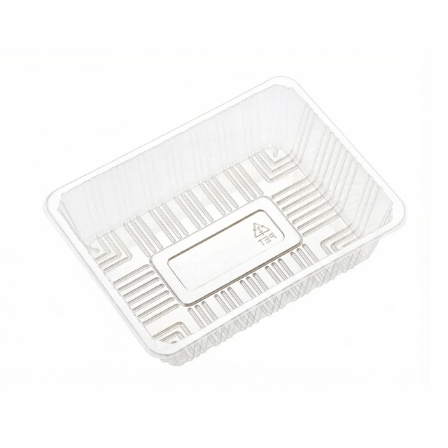 Hitray 8.3x6.1x2.9 inch Clear Rectangular Plastic PET Food Tray