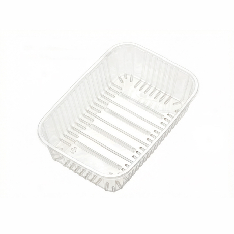 Hitray 11.4x7.7x2.9 inch Clear Rounded Corners PET Food Tray