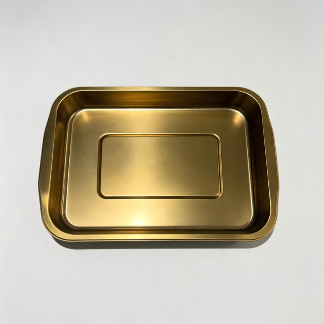 Hitray hs119 99 oz. Rectangular Gold CPET Tray